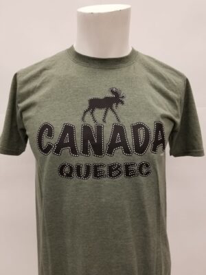T322 - BLACK STITCH MOOSE - Olive Heather