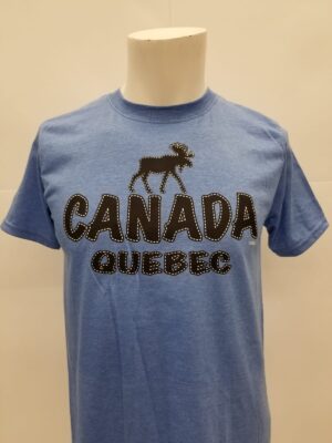 T322 - BLACK STITCH MOOSE - Royal Blue Heather