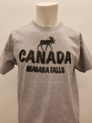T322 - BLACK STITCH MOOSE - Grey Heather