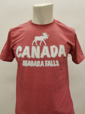 T323 - WHITE STITCH MOOSE - Cardinal Heather
