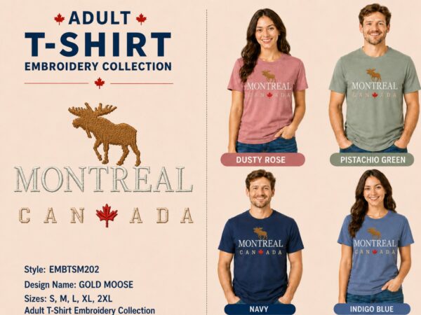 Gold Moose Embroided