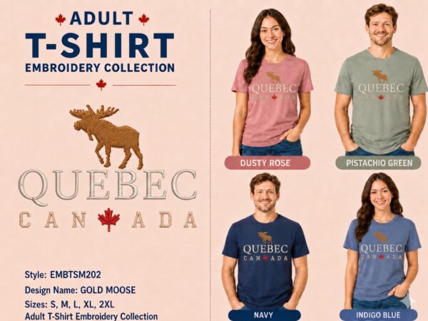 Gold Moose Quebec Embroidery