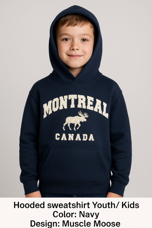 Navy Muscle Moose Youth Hoodie