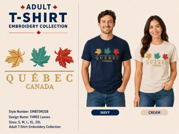 Three Leafs Quebec Embroidery