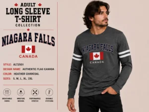 Authentic Flag Canada Niagara Falls Charcoal