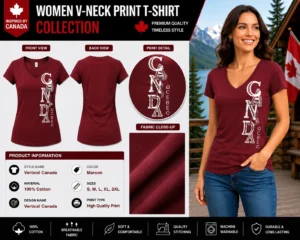 Vertical Canada Quebec Burgandy